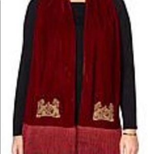 Do you want to Feel Royal? New Regal Luxurious Burgundy Crafted Gold Crest Scarf